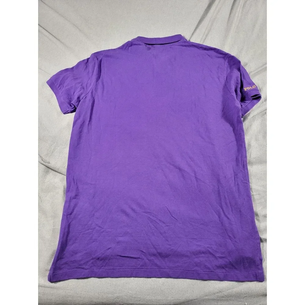 Polo Ralph Lauren Custom Fit Purple Big Riders Logo Mens‎ Large Short Sleeve